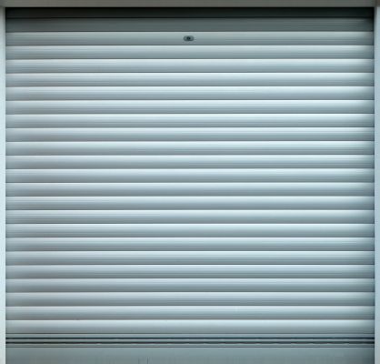 installed roll up metal garage door